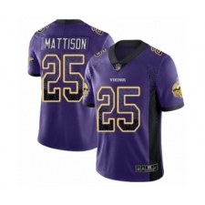 Youth Minnesota Vikings #25 Alexander Mattison Limited Purple Rush Drift Fashion Football Jersey