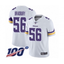 Men's Minnesota Vikings #56 Garrett Bradbury White Vapor Untouchable Limited Player 100th Season Football Jersey