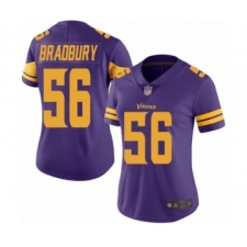Women's Minnesota Vikings #56 Garrett Bradbury Limited Purple Rush Vapor Untouchable Football Jersey