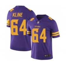 Men's Minnesota Vikings #64 Josh Kline Limited Purple Rush Vapor Untouchable Football Jersey