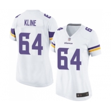 Women's Minnesota Vikings #64 Josh Kline Game White Football Jersey