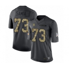 Men's Minnesota Vikings #73 Dru Samia Limited Black 2016 Salute to Service Football Jersey