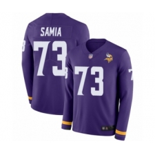 Men's Minnesota Vikings #73 Dru Samia Limited Purple Therma Long Sleeve Football Jersey