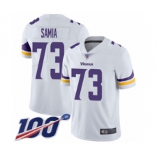 Men's Minnesota Vikings #73 Dru Samia White Vapor Untouchable Limited Player 100th Season Football Jersey