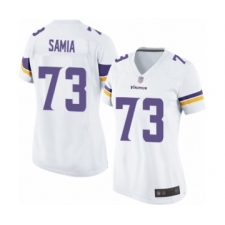 Women's Minnesota Vikings #73 Dru Samia Game White Football Jersey