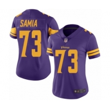 Women's Minnesota Vikings #73 Dru Samia Limited Purple Rush Vapor Untouchable Football Jersey