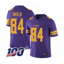 Men's Minnesota Vikings #84 Irv Smith Jr. Limited Purple Rush Vapor Untouchable 100th Season Football Jersey