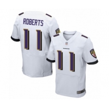 Men's Baltimore Ravens #11 Seth Roberts Elite White Football Jersey