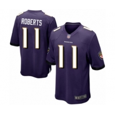 Men's Baltimore Ravens #11 Seth Roberts Game Purple Team Color Football Jersey