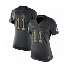 Women's Baltimore Ravens #11 Seth Roberts Limited Black 2016 Salute to Service Football Jersey