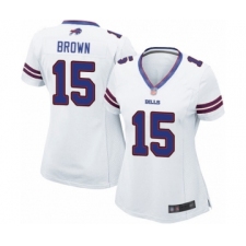Women's Buffalo Bills #15 John Brown Game White Football Jersey