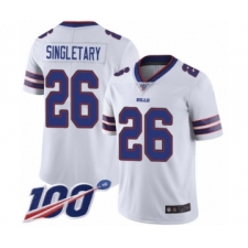 Men's Buffalo Bills #26 Devin Singletary White Vapor Untouchable Limited Player 100th Season Football Jersey