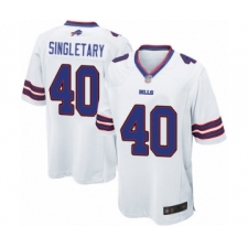 Men's Buffalo Bills #40 Devin Singletary Game White Football Jersey