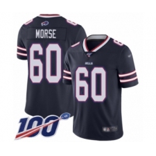 Men's Buffalo Bills #60 Mitch Morse Limited Navy Blue Inverted Legend 100th Season Football Jersey