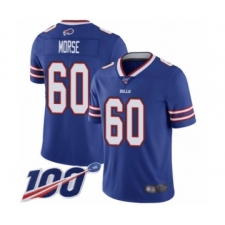Men's Buffalo Bills #60 Mitch Morse Royal Blue Team Color Vapor Untouchable Limited Player 100th Season Football Jersey