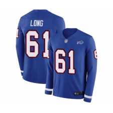 Men's Buffalo Bills #61 Spencer Long Limited Royal Blue Therma Long Sleeve Football Jersey