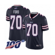 Men's Buffalo Bills #70 Cody Ford Limited Navy Blue Inverted Legend 100th Season Football Jersey
