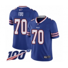 Men's Buffalo Bills #70 Cody Ford Royal Blue Team Color Vapor Untouchable Limited Player 100th Season Football Jersey