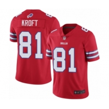 Men's Buffalo Bills #81 Tyler Kroft Limited Red Rush Vapor Untouchable Football Jersey