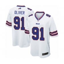 Men's Buffalo Bills #91 Ed Oliver Game White Football Jersey