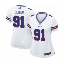 Women's Buffalo Bills #91 Ed Oliver Game White Football Jersey