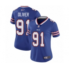 Women's Buffalo Bills #91 Ed Oliver Royal Blue Team Color Vapor Untouchable Elite Player Football Jersey