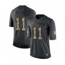 Men's Tennessee Titans #11 A.J. Brown Limited Black 2016 Salute to Service Football Jersey