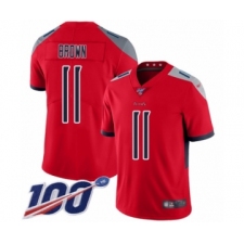 Men's Tennessee Titans #11 A.J. Brown Limited Red Inverted Legend 100th Season Football Jersey