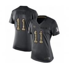 Women's Tennessee Titans #11 A.J. Brown Limited Black 2016 Salute to Service Football Jersey