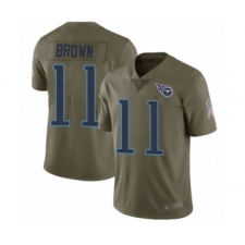 Youth Tennessee Titans #11 A.J. Brown Limited Olive 2017 Salute to Service Football Jersey