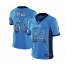 Men's Tennessee Titans #64 Nate Davis Limited Blue Rush Drift Fashion Football Jersey