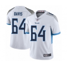 Men's Tennessee Titans #64 Nate Davis White Vapor Untouchable Limited Player Football Jersey