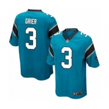 Men's Carolina Panthers #3 Will Grier Game Blue Alternate Football Jersey