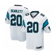 Men's Carolina Panthers #20 Jordan Scarlett Game White Football Jersey