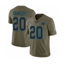 Men's Carolina Panthers #20 Jordan Scarlett Limited Olive 2017 Salute to Service Football Jersey