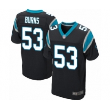 Men's Carolina Panthers #53 Brian Burns Elite Black Team Color Football Jersey
