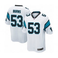 Men's Carolina Panthers #53 Brian Burns Game White Football Jersey
