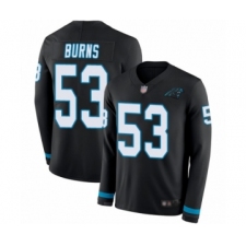 Men's Carolina Panthers #53 Brian Burns Limited Black Therma Long Sleeve Football Jersey