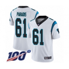 Men's Carolina Panthers #61 Matt Paradis White Vapor Untouchable Limited Player 100th Season Football Jersey