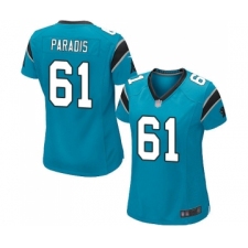 Women's Carolina Panthers #61 Matt Paradis Game Blue Alternate Football Jersey