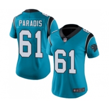 Women's Carolina Panthers #61 Matt Paradis Limited Blue Rush Vapor Untouchable Football Jersey