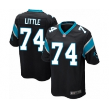 Men's Carolina Panthers #74 Greg Little Game Black Team Color Football Jersey