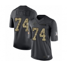 Men's Carolina Panthers #74 Greg Little Limited Black 2016 Salute to Service Football Jersey
