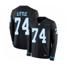 Men's Carolina Panthers #74 Greg Little Limited Black Therma Long Sleeve Football Jersey