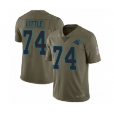 Men's Carolina Panthers #74 Greg Little Limited Olive 2017 Salute to Service Football Jersey