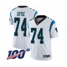 Men's Carolina Panthers #74 Greg Little White Vapor Untouchable Limited Player 100th Season Football Jersey