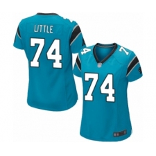 Women's Carolina Panthers #74 Greg Little Game Blue Alternate Football Jersey