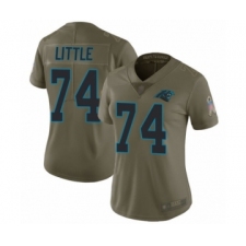 Women's Carolina Panthers #74 Greg Little Limited Olive 2017 Salute to Service Football Jersey