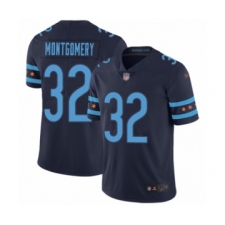 Men's Chicago Bears #32 David Montgomery Limited Navy Blue City Edition Football Jersey