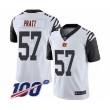 Men's Cincinnati Bengals #57 Germaine Pratt Limited White Rush Vapor Untouchable 100th Season Football Jersey